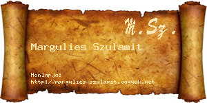 Margulies Szulamit névjegykártya